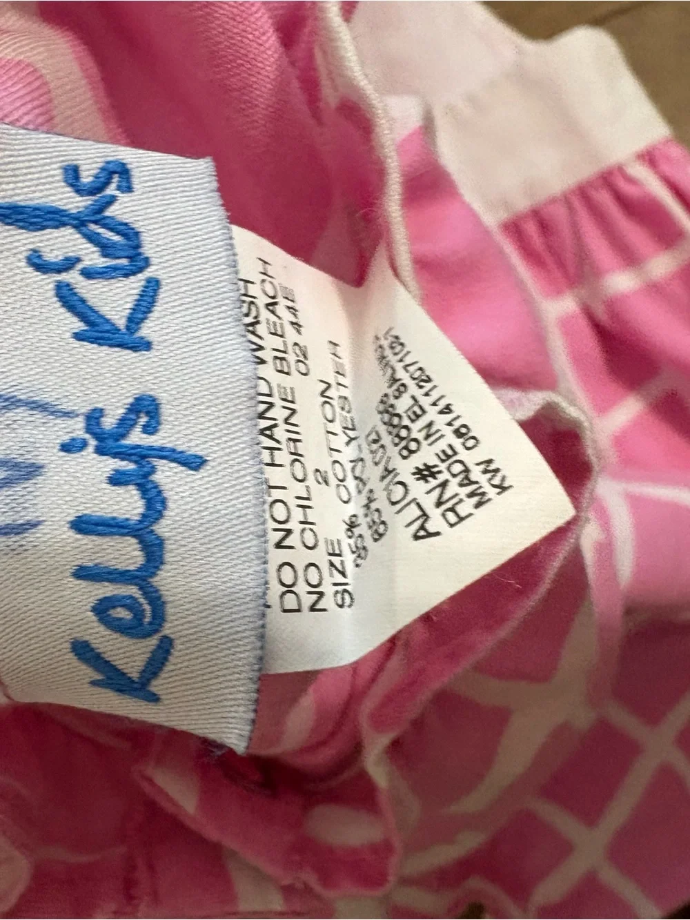 Kelly’s Kids Girls Pink Windowpane Check Ruffle Romper Size 2